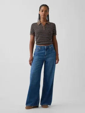 Curvy mid-rise ultrazachte baggy Jeans