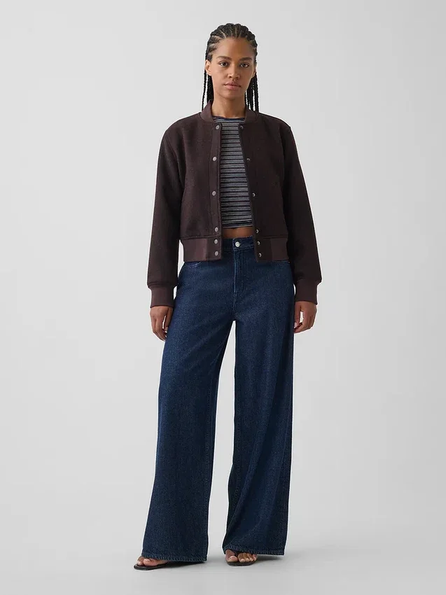 Curvy mid-rise ultrazachte baggy Jeans