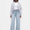 Curvy mid-rise ultrazachte baggy Jeans
