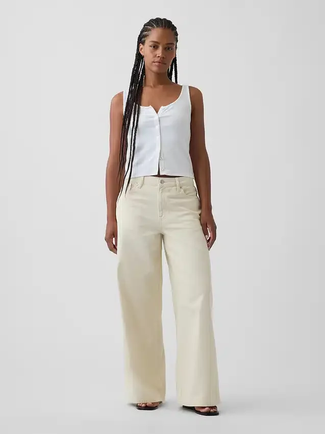 Curvy mid-rise ultrazachte baggy Jeans