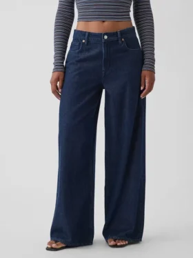 Curvy mid-rise ultrazachte baggy Jeans