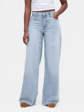 Curvy mid-rise ultrazachte baggy Jeans