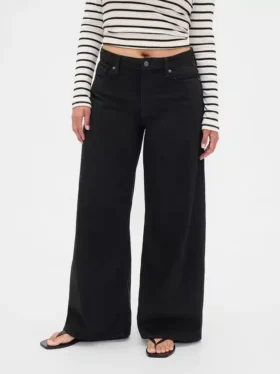 Curvy mid-rise ultrazachte baggy Jeans