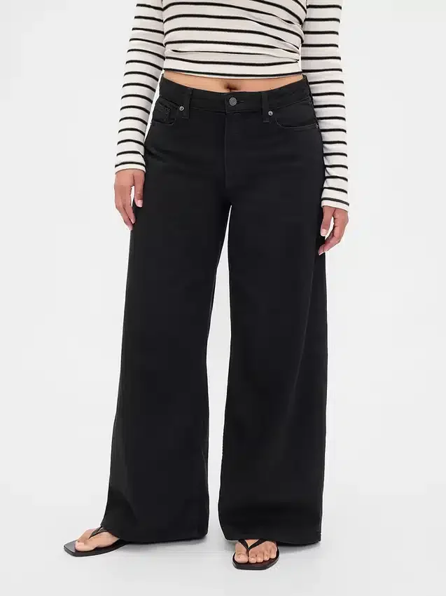 Curvy mid-rise ultrazachte baggy Jeans