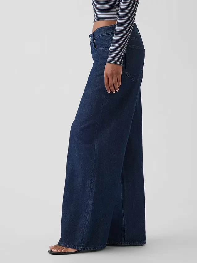 Curvy mid-rise ultrazachte baggy Jeans