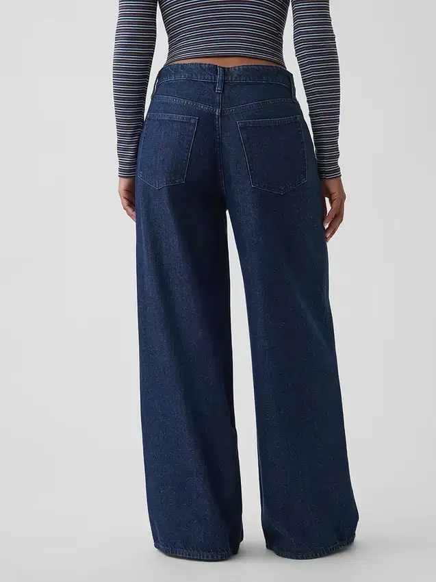 Curvy mid-rise ultrazachte baggy Jeans