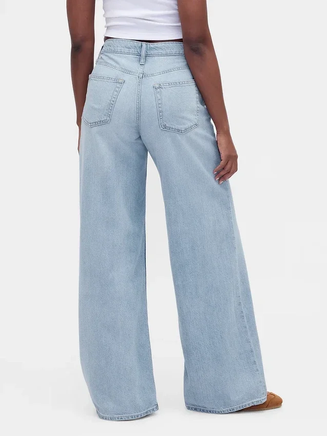 Curvy mid-rise ultrazachte baggy Jeans