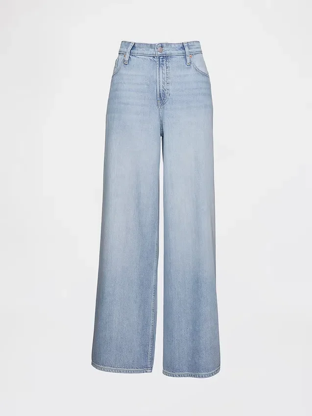 Curvy mid-rise ultrazachte baggy Jeans