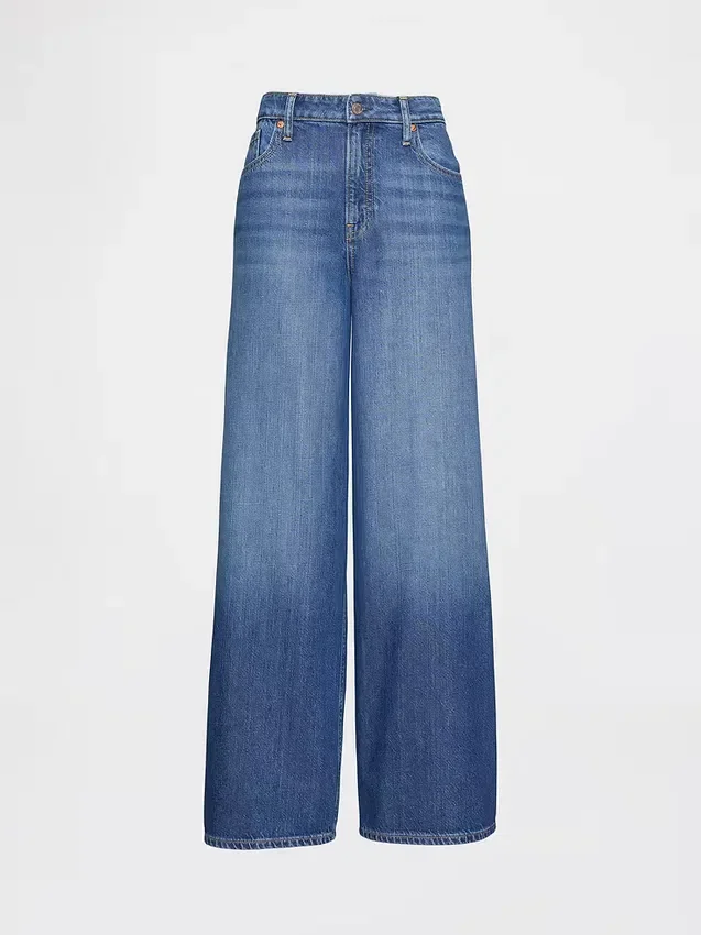 Curvy mid-rise ultrazachte baggy Jeans