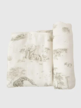 De Gilded Bird Safari Toile bamboe babydeken