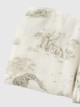 De Gilded Bird Safari Toile bamboe babydeken