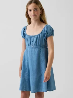 Denim babydoll-jurk voor kinderen
