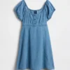 Denim babydoll-jurk voor kinderen