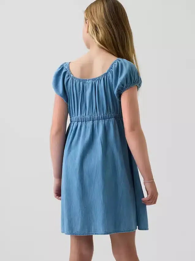 Denim babydoll-jurk voor kinderen