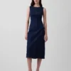 Denim bodycon midi-jurk