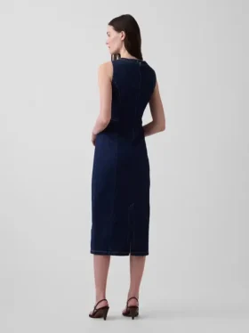 Denim bodycon midi-jurk