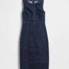 Denim bodycon midi-jurk