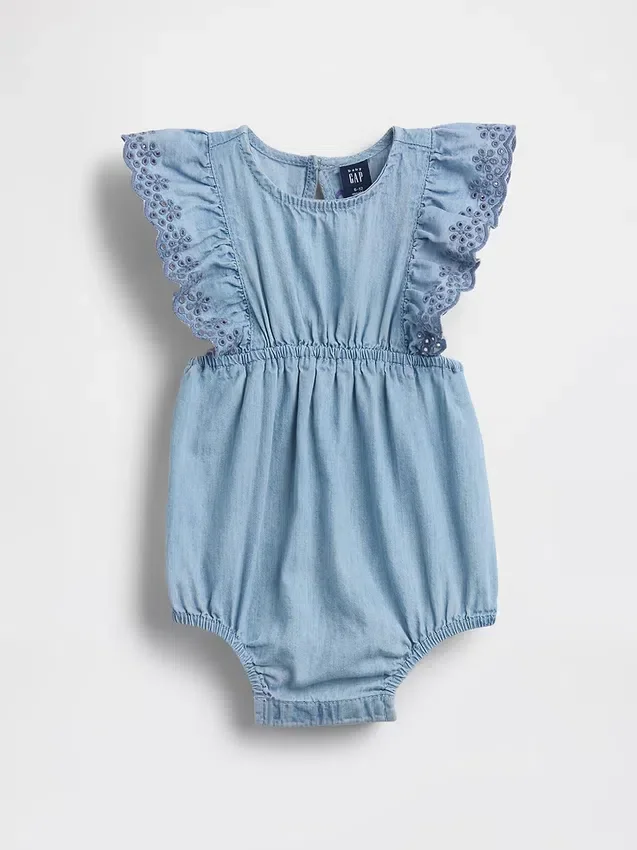 Denim-boxpakje met oogjes voor baby’s