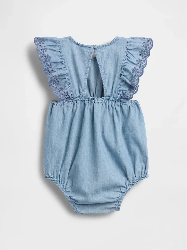 Denim-boxpakje met oogjes voor baby’s