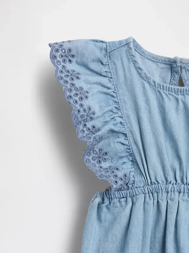 Denim-boxpakje met oogjes voor baby’s