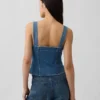 Denim corset-top met zakken