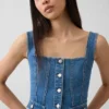 Denim corset-top met zakken