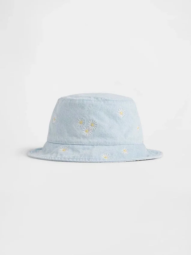 Denim Daisy-buckethoed voor Baby & Peuter