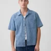 Denim Dobby-resortoverhemd