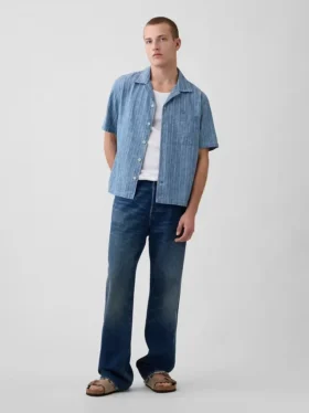 Denim Dobby-resortoverhemd