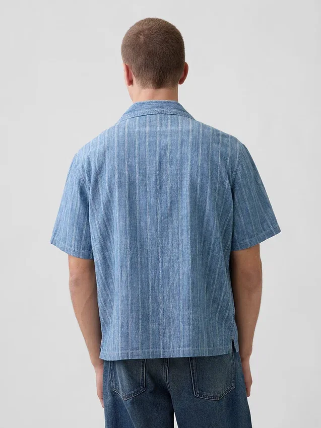 Denim Dobby-resortoverhemd