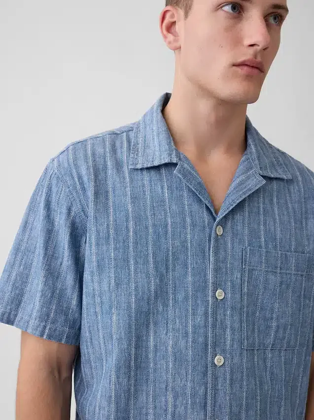 Denim Dobby-resortoverhemd