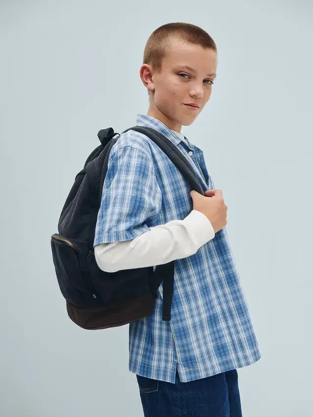 Denim- en corduroy-rugzak voor kinderen