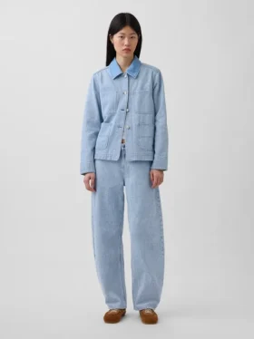 Denim gestreept werkjasje