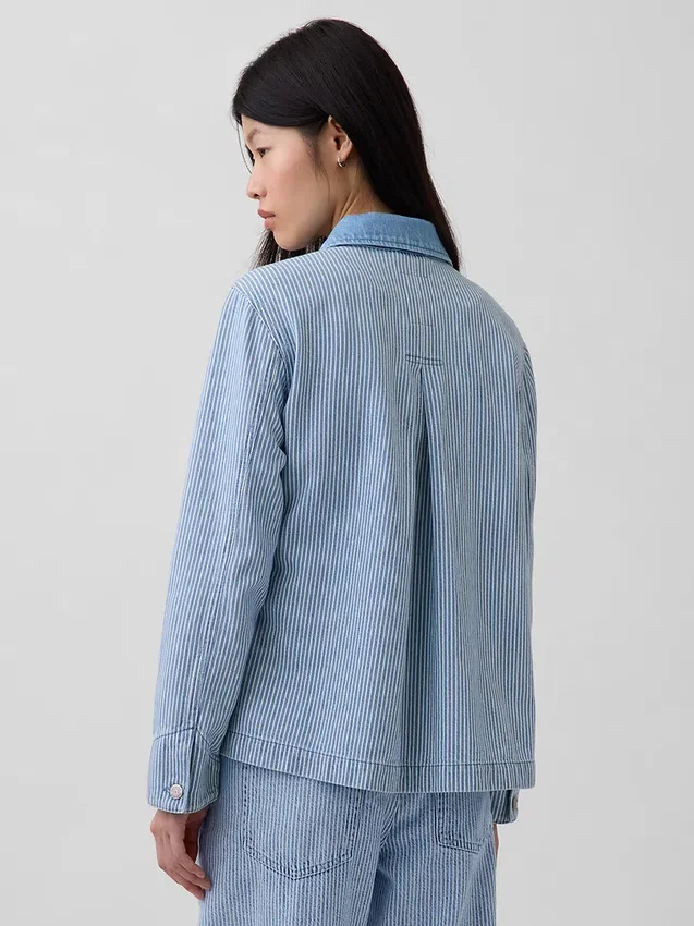 Denim gestreept werkjasje