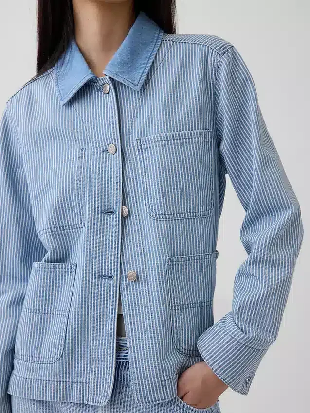 Denim gestreept werkjasje
