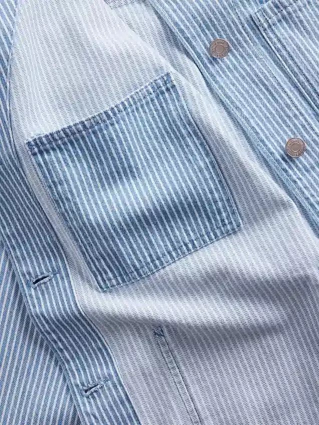 Denim gestreept werkjasje