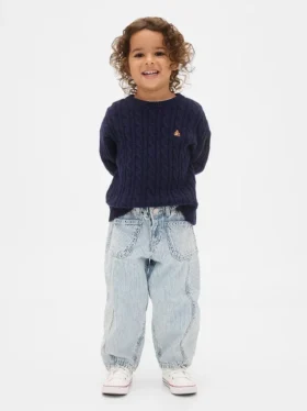 Denim gestreepte Horseshoe-Jeans voor Baby & Peuter