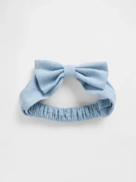 Denim haarband met strik voor baby's