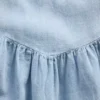 Denim jurk met fladdermouwtjes en sweetheart-halslijn