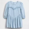 Denim jurk met ruches en hartjes voor Baby & Peuter