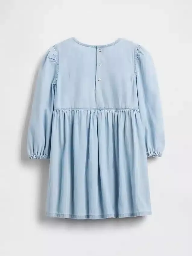 Denim jurk met ruches en hartjes voor Baby & Peuter