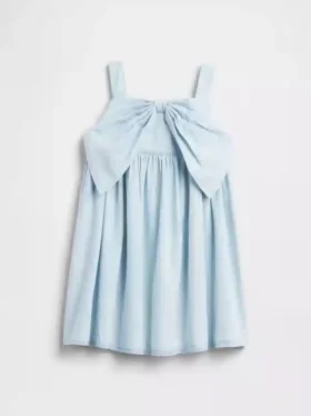 Denim jurk met strik voor Baby & Peuter