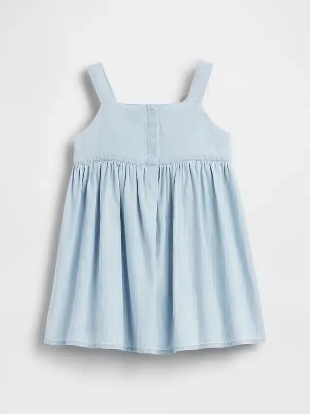 Denim jurk met strik voor Baby & Peuter