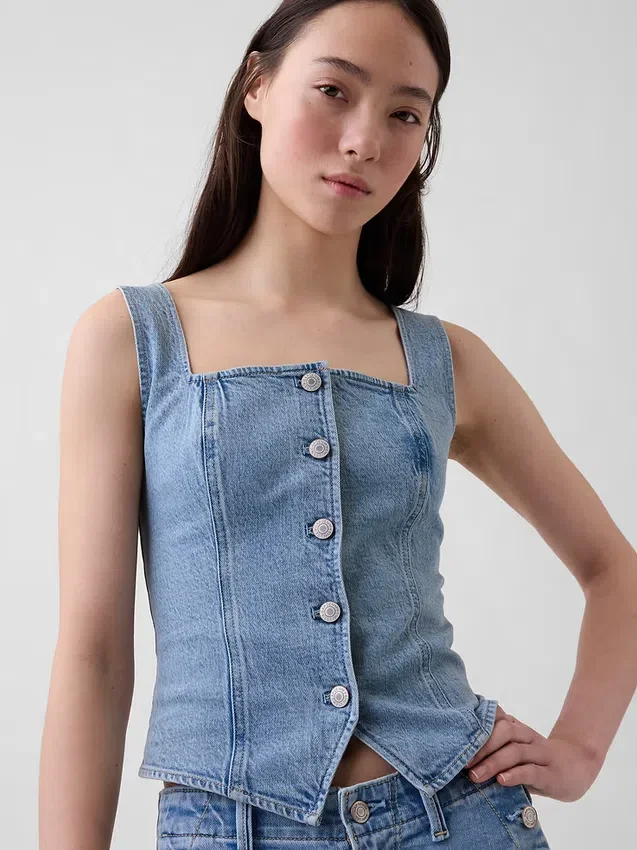 Denim korset-top