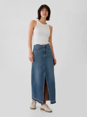 Denim maxi-rok