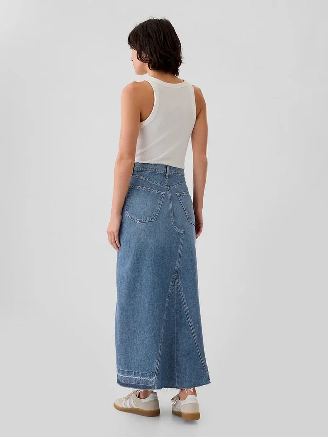 Denim maxi-rok