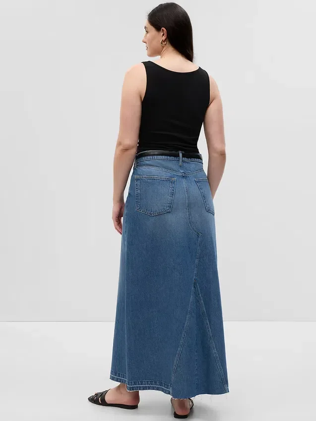 Denim maxi-rok