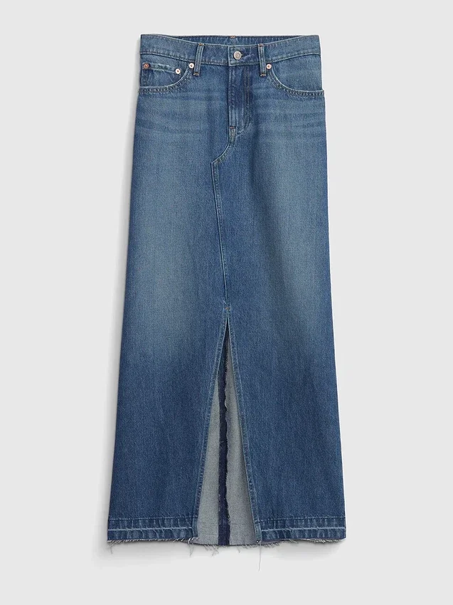 Denim maxi-rok