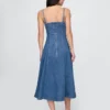 Denim midi-jurk