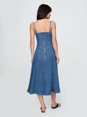 Denim midi-jurk